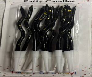 свечи витые черный/ золото 12шт