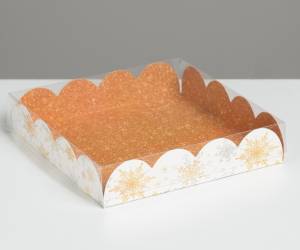 Коробка Снежинки, 13 х 13 х 3 см