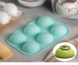 Форма для выпечки Доляна «Полусферы», силикон, 24×16 см, 6 ячеек, d=5,5 см