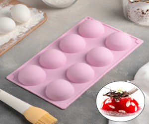 Форма силиконовая Полусфера 28×16,5 см, D-6см, 8 ячеек
