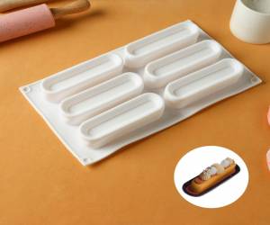 Форма для муссовых десертов и выпечки KONFINETTA «Венеция», силикон, 29,5×17×3 см, 6 ячеек