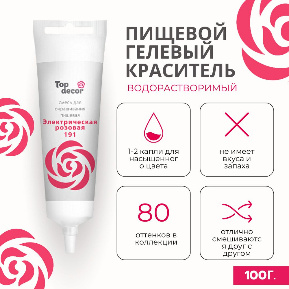 Гелевый краситель Топ продукт Электрический розовый 100 г