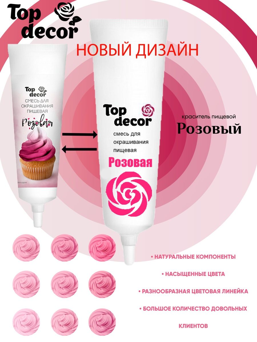 Гелевый краситель Топ продукт розовый, 100 гр.