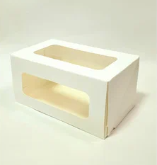 Коробка Белая с 2 окнами 20x12x10 см