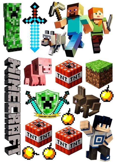 Вафельная картинка Minecraft 3